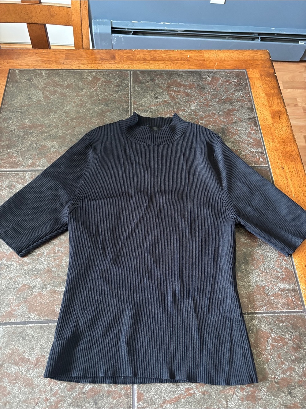 Bailey 44 Black Ribbed Turtleneck Top